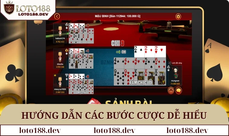 Hướng Dẫn Cách Chơi Tiến Lên Miền Nam Tại LOTO188 3 Hướng dẫn các bước cược dễ hiểu