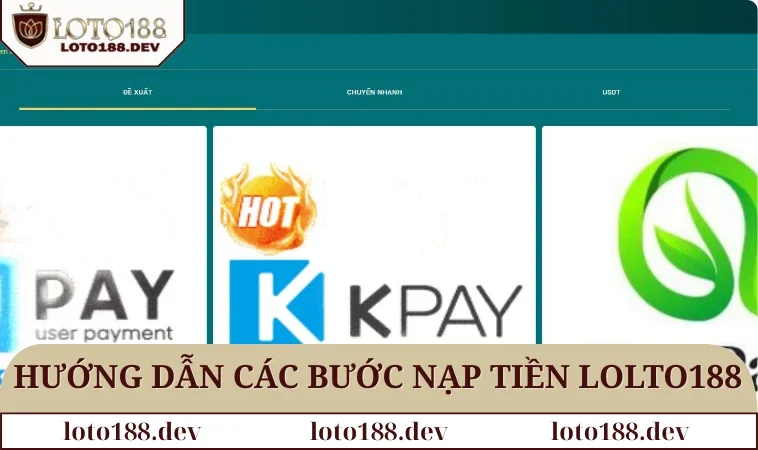 Nạp tiền LOTO188 1 Hướng dẫn chi tiết các bước nạp tiền LOLTO188