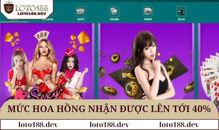 Đại lý LOTO188 2 Mức hoa hồng nhận được lên tới 40%